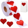 thumbnail image 1 of 1inch Red Heart Shape Labels Stickers Yayun Shinny Red Heart Stickers Red Heart Stickers Decorations for Anniversary Candy Gift Box Party 500Pcs, 1 of 7