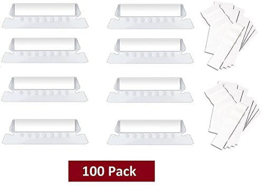 Heldig Index Tabs Clear Hanging Folder Tabs, Self-Adhesive, 3 1/2", 100 Count
