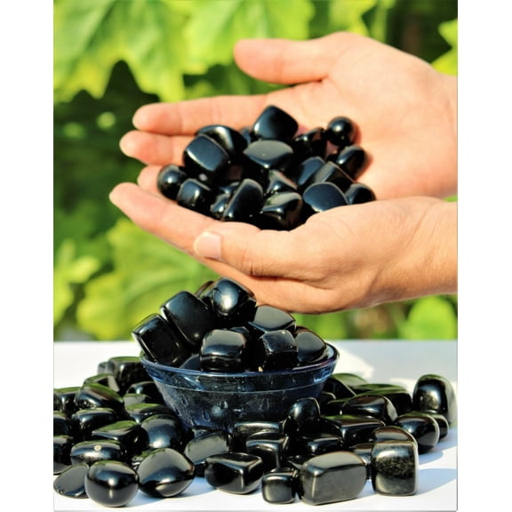 1kg / 2.2lbs Gemstone Tumbled Pebbles Stones Black Obsidian Crystal Quartz Healing Energy