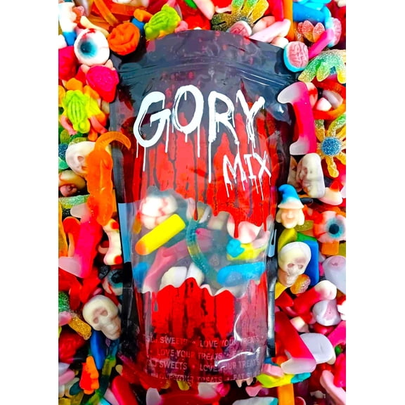 1kg Gory Halloween Jelly Sweet Pick N Mix Resealable Pouch - Novelty Trick or Treat Candy