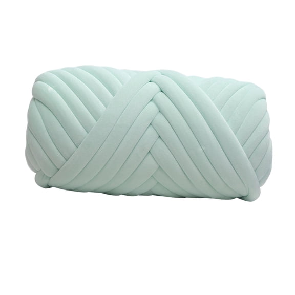 1kg Velvet Chunky Yarn Arm Knitting Rug Making Jumbo Tubular Yarn for Crocheting Light Green