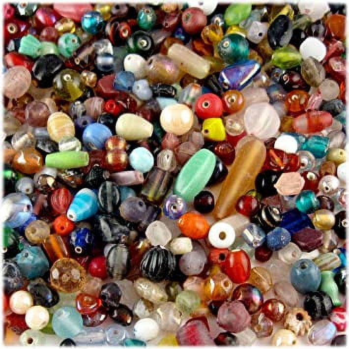 1lb 454g Bulk Assorted Shapes and Sizes 6 12mm Glass Beads Mixed