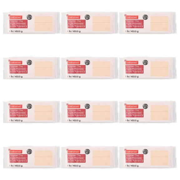 Craft Smart 1lb Beige Polymer Clay Set - Oven-Bake Clay for Sculpting, Modeling, Jewelry, School Projects, Arts & Crafts - Bulk 12 Pack