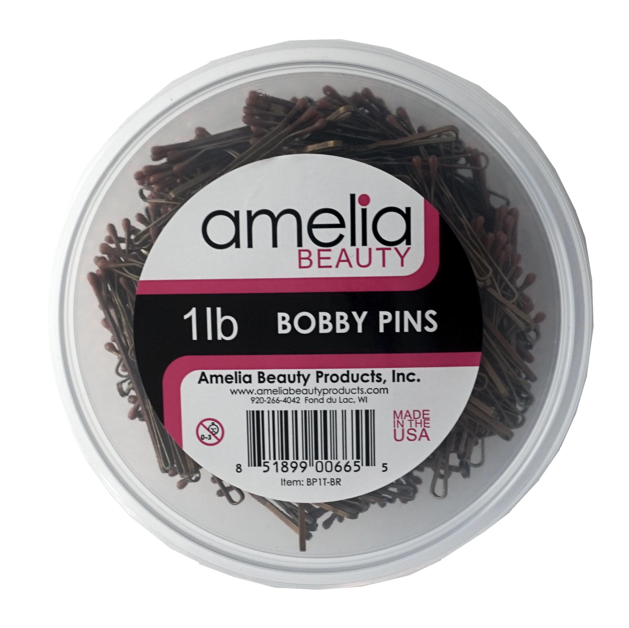 Mini Bobby Pins Brown with Cute Case, 200 CT 1.38 Inch Bronze
