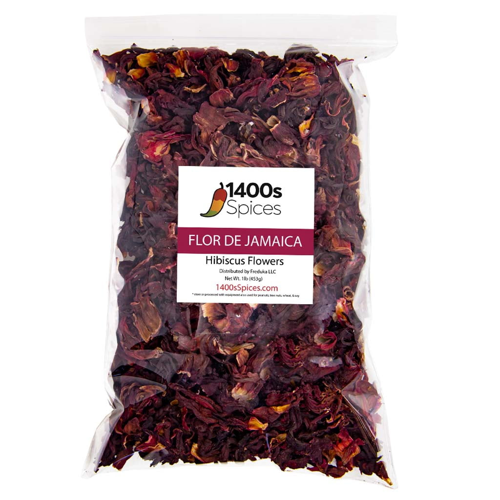 1lb Dried Hibiscus Flower Whole Tea, Flor De Jamaica by 1400s Spices