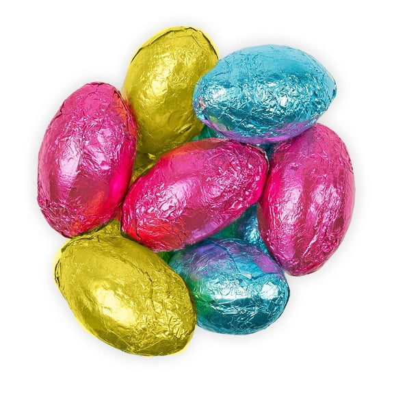 1lb Easter Bright Foiled Milk Chocolate Eggs For Baskets, Egg Hunts, Gifts & Celebrations