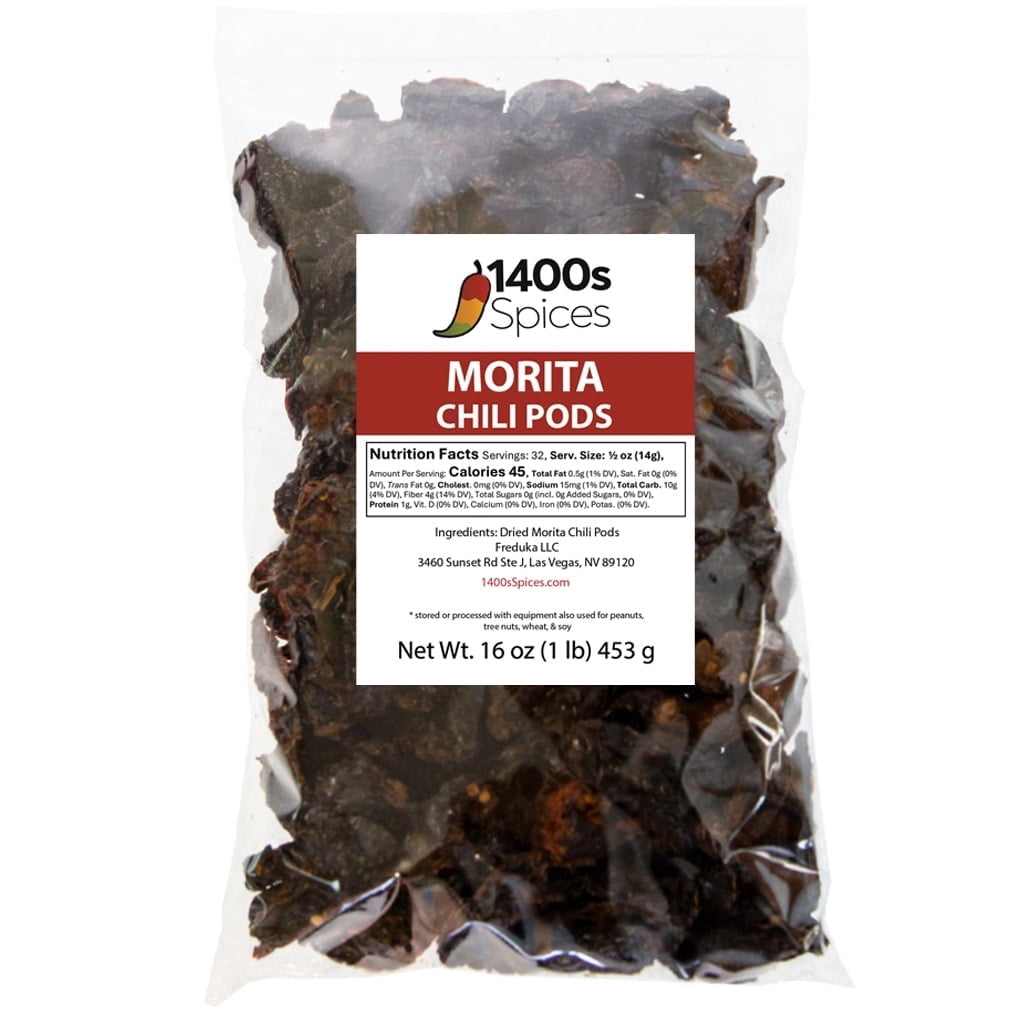 1400s Spices, 1lb Morita Chipotle Dried Whole Chile Peppers, Smoky
