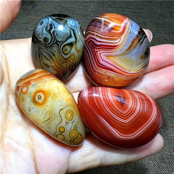 1lb Natural Tangle Agate Polished Raw Stone, Multiple Patterns for Home Decor, Flower Pot Fish Tank Ornament, DIY Jewelry Making, Ideal Christmas Gift for Friends