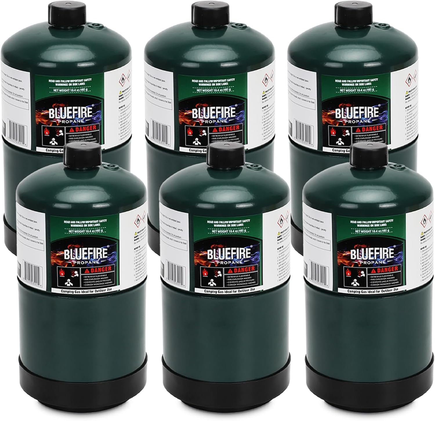 1lb Propane Replacement Fuel Camping Gas Cylinder Propane Tank Small Propane Tanks for Camping Stove Torch Lamp Heater Gas Stove Burner Cooking 1lb Propane Tank (6 Pack)