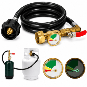 1lb To 20lb 40'' 3.3ft Propane Refill Propane Refill Adapter Hose Extension with Gauge and Shut-Off Valve