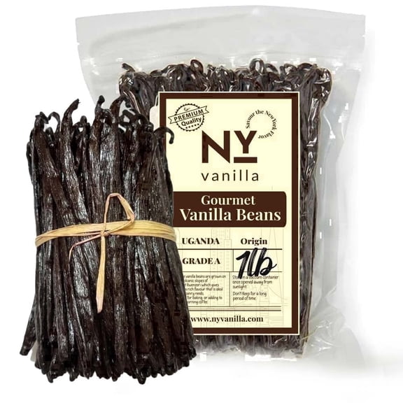 1 lb Whole Vanilla Beans Grade a+, Bulk Vanilla Bean Pods for Making Extract & Baking, Non-GMO - Akshit
