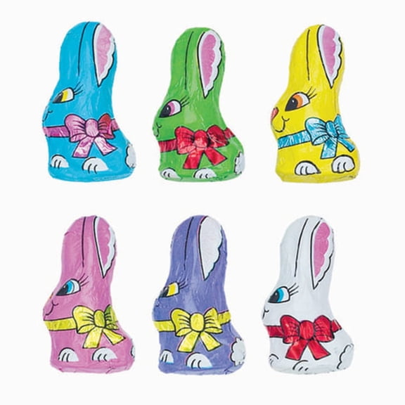 1lb Wrapped Easter Chocolate Baby Bunnies For Fun Spring Candy Favors (50ct)