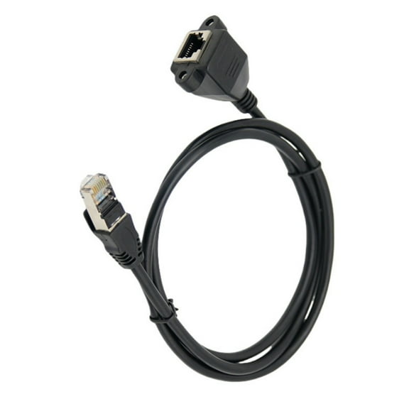 1m/2m/5m Long CAT5e Ethernet Extension Cord RJ45 Male to Female Extender Cable Line with Screw Panel Mount Designing