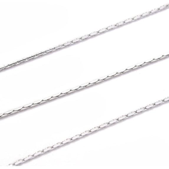 1m 3.28 Feet(1m) 304 Stainless Steel Chains Soldered Extender Chain Stainless Steel Color Chain Links for Women Jewelry Making Bracelet Jewelry Making Chains 0.5mm