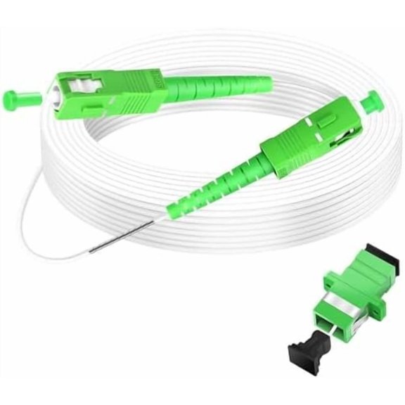 1m (3.3ft) Armored Network Fibre Optic SC/ to SC/ OS2 Simplex Singlemode 9/125um LSZH FTTH 3.0mm Patch Cord Fiber Cables with Adapter Coupler