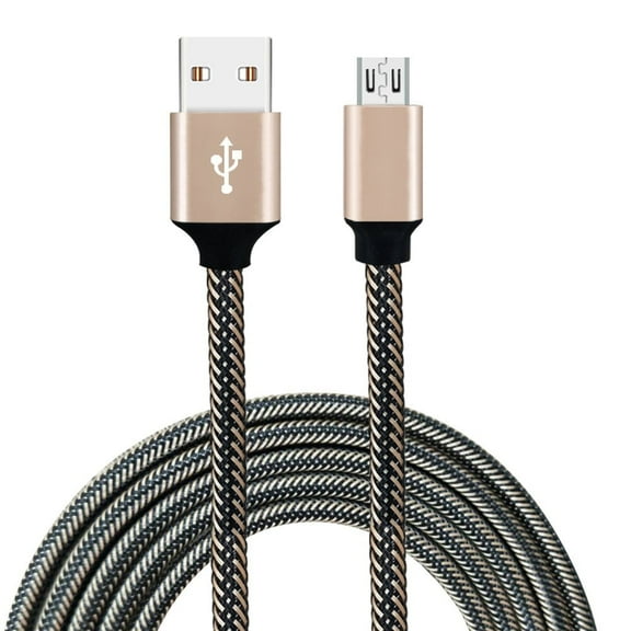 1m Braided Micro USB Charging Data Cord Fast Stable Charging Transfer Cable Compatible Android Mobile Phone Old Micro Port Devices