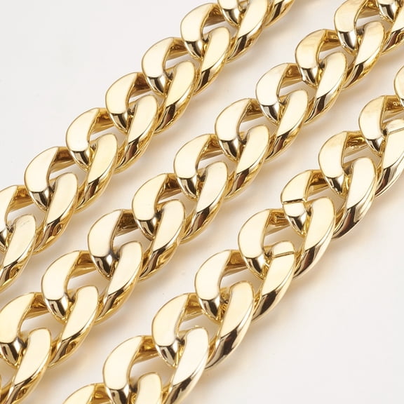 1m CCB Plastic Twisted Chains Curb Chain golden 24x17x5.5mm