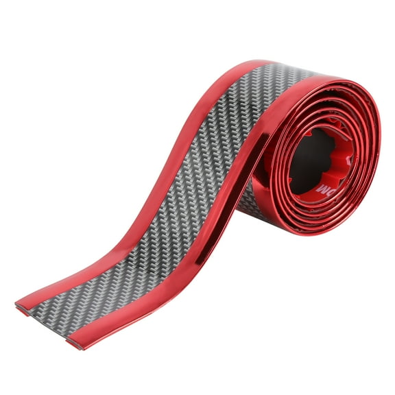 1m Car Universal Sticker Carbon Fiber Pattern Red Door Sill Protector Edge Guard Strip for Car