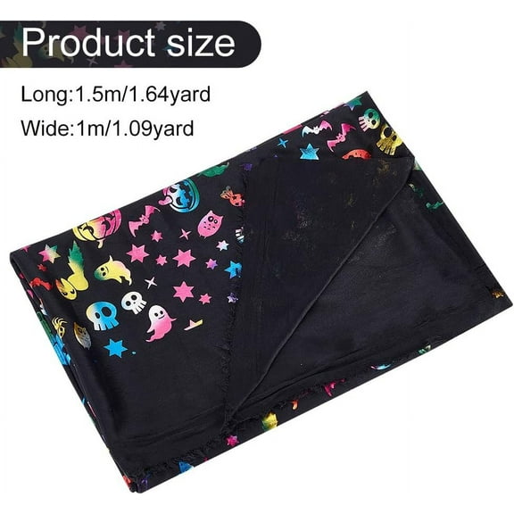 1m Halloween Theme Pattern Polyester Bronzing Fabric for Crafting and Clothing Colorful 150cm