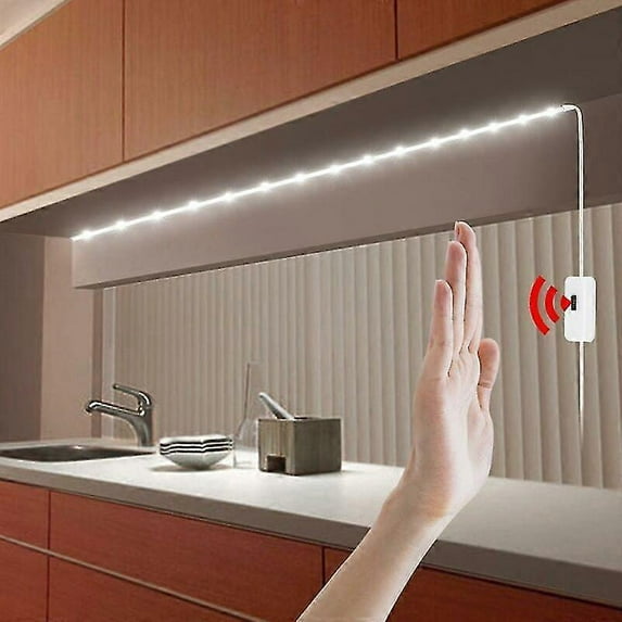 1m Led Strip With Motion Sensor. 6500k White Light, Ip65 Waterproof, Usb Rechargeable Battery. Self-adhesive Led Strip For Bedrooms, Living Rooms, Kit