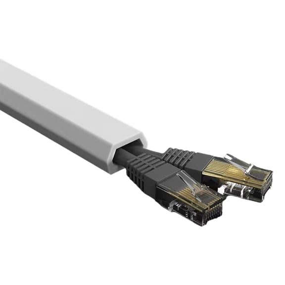 1m Long Cable Management Cover Wall Cord Concealer PVC Trunking Wire Line Hider for Home Office Easy Installation