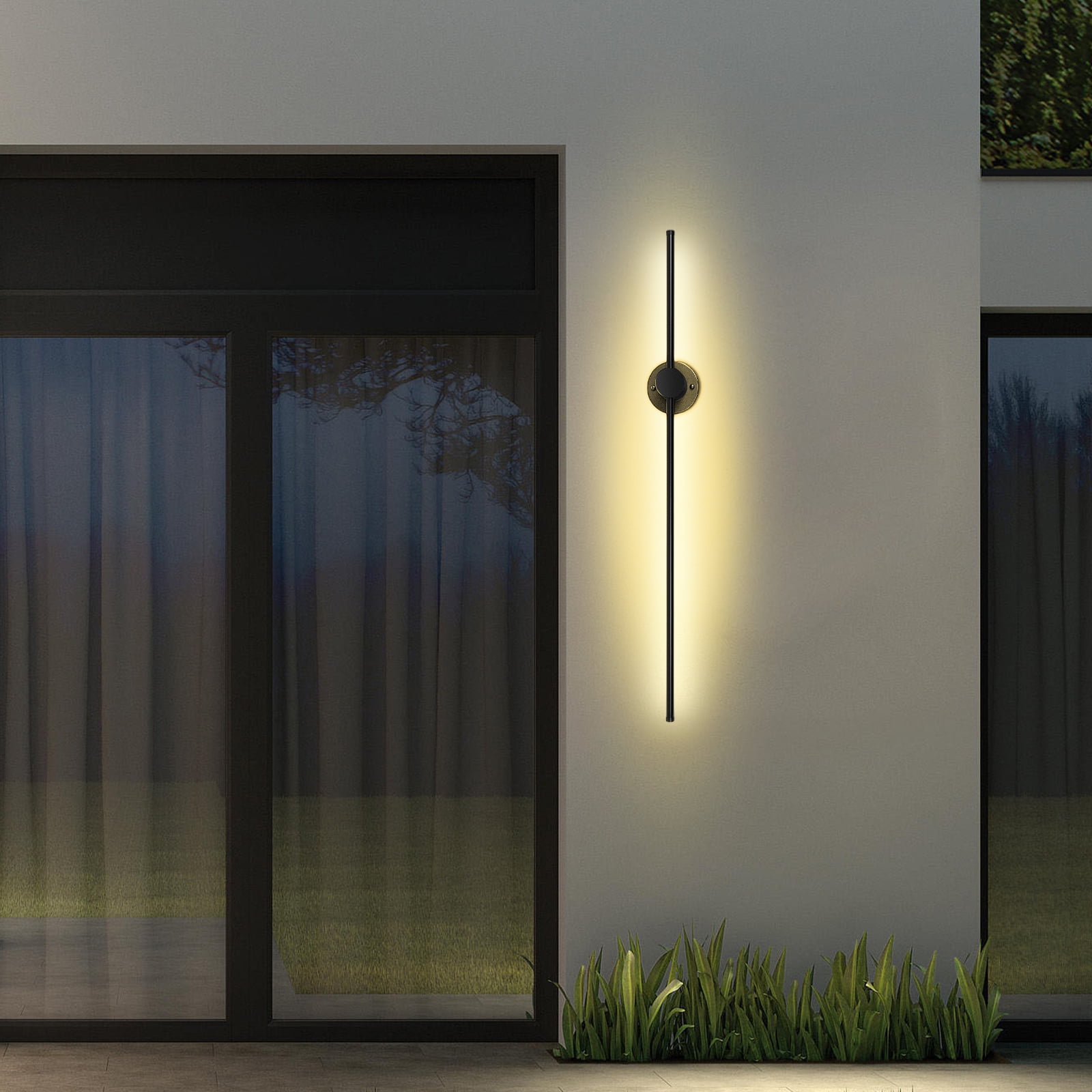 1m Long LED Wall Lamp, Modern LED Wall Light Long Strip Sconce Stairs Bar Linear Wall Lamp for Corridor, Balconies, Corridors, Bars, Kitchens, and Dining Rooms 3000K 110V