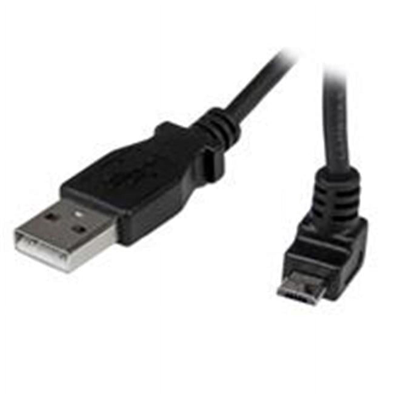 1m Micro USB Cable A to Up Angle Micro B, Black