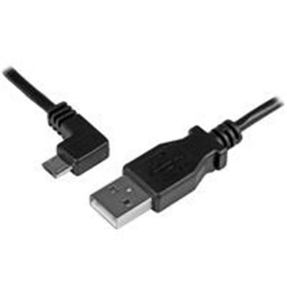 1m Micro USB Charge & Sync Cable Male to Male Left Angle 30-24AWG