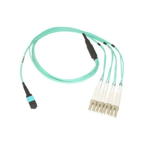 1m Plenum 40Gb MTP(MPO)/4LC Fiber Optic Breakout Cable, OM3