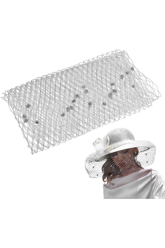 1m Polyester Bridal Veils for Women Wedding Party Decorations Silver 250~260x0.3mm
