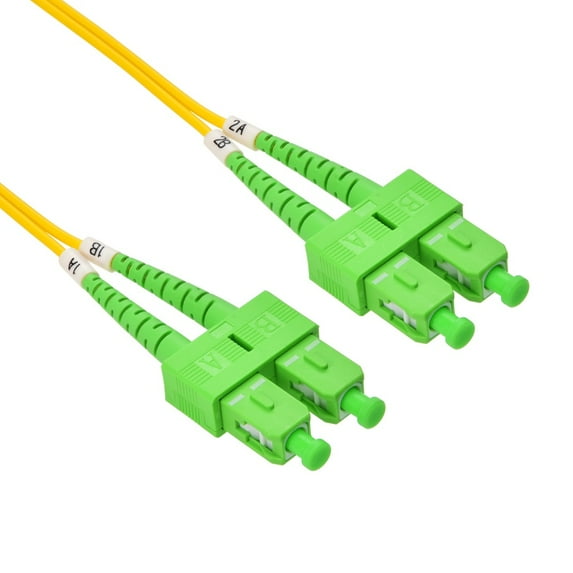 1m SC/APC-SC/APC Singlemode Duplex OFNR 2.0mm Fiber Optic Patch Cable (3 Pack)