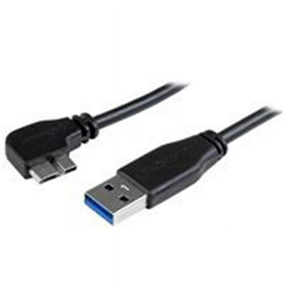 1m Slim Micro USB 3.0 Cable Male to Male Left-Angle