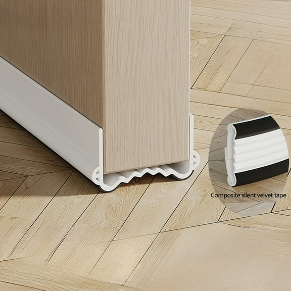 1m Soundproof Door Stop Door Gaps Door Bottom Windproof Sticker Door Sound Insulation Strip Gaps Insect Proof Strip Windproof Dirtproof 1pc Door Stopper, 4pcs Hook-and-loop Strips, 8pcs Double-sided