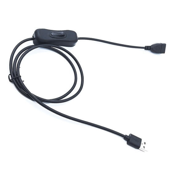 1m USB Power Cord With Push Button Switches Durability Plastic Extension Wire For Home Offices Use
