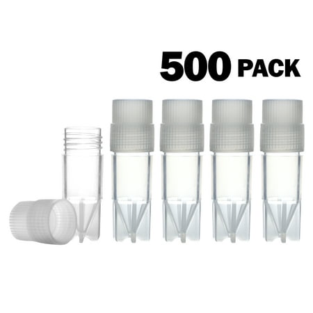 1mL Plastic Storage Vials, 500/PK - Polypropylene - Screw Top - Eisco Labs