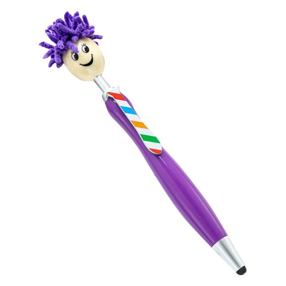 1ml Cute Plush Doll Head Ballpoint Pen, With Printable Logo Three Cartoon Screen Pen Pen