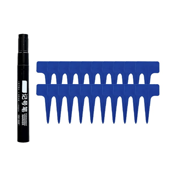 1ml Marking Pen with 20pc Blank Labels for Horticulture Needs Vegetable Gardening Identification, 2.36*3.93 in, Blue