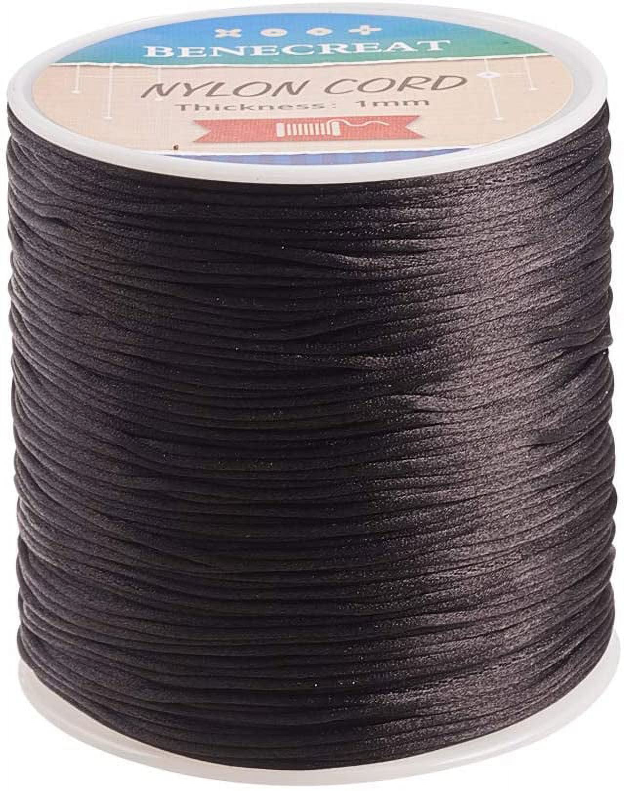 1mm 200M (218 Yards) Nylon Satin Thread Rattail Trim Cord for Beading  Chinese Knot Macrame Jewelry Making and Sewing - Black