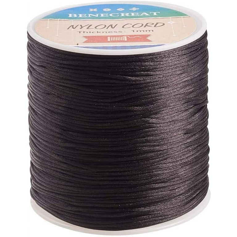 1mm 200M (218 Yards) Nylon Satin Thread Rattail Trim Cord for Beading  Chinese Knot Macrame Jewelry Making and Sewing - Black 