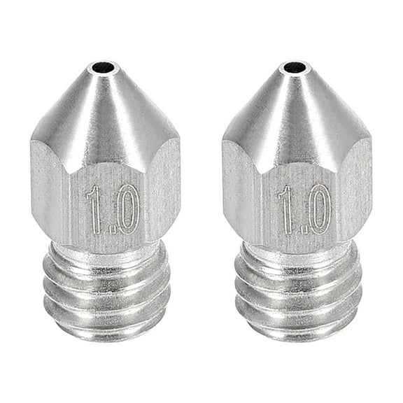 1mm 3D Printer Nozzle, Fit for MK8 Extruder Head, for 1.75mm Filament Stainless Steel 2pcs