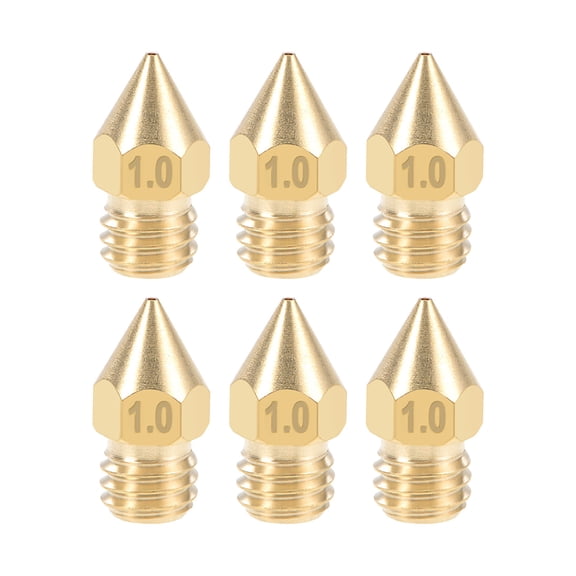 1mm 3D Printer Nozzle M6 Thread for MK8 1.75mm Extruder Print Brass 6pcs