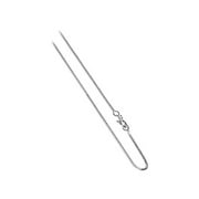 1mm Box Italian Diamond Cut 925 Sterling Silver Nickel Free Rhodium Necklace Chain 20"