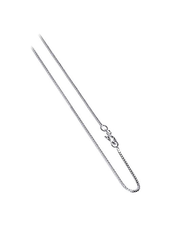 1mm Box Italian Diamond Cut 925 Sterling Silver Nickel Free Rhodium Necklace Chain 20"