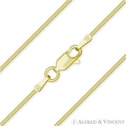 1mm Classic Snake Link Italian Chain Necklace in .925 Sterling Silver w/ 14k Yellow Gold