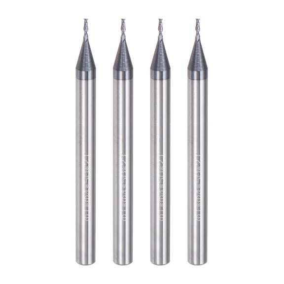 1mm Dia 4mm Straight Shank HRC45 Carbide AlTiN Coated 2 Flute Square End Mill 4pcs