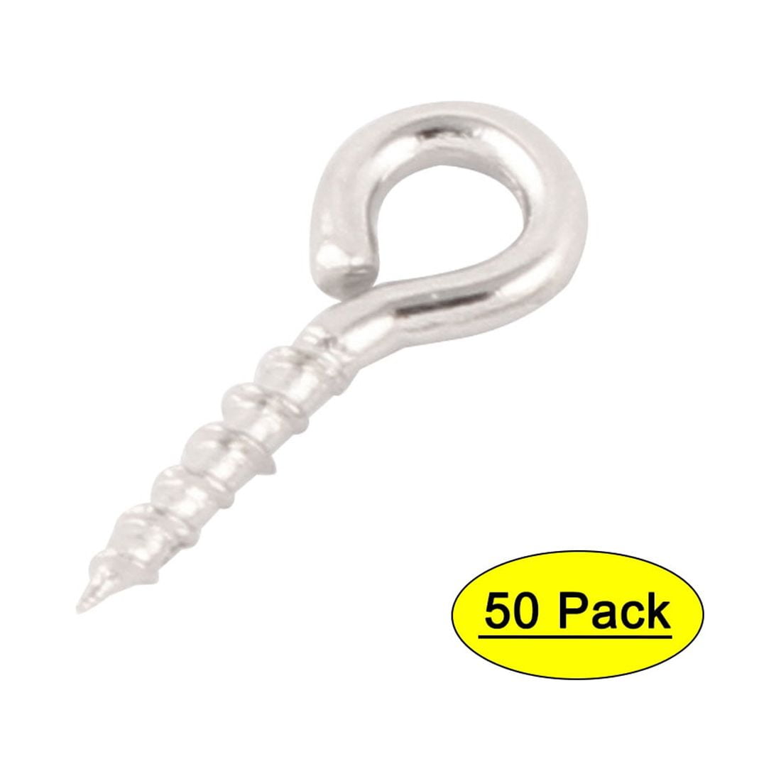 1mm Dia Thread Metal Bolt Eyelet Hook Screw Assortment Sliver Tone 50