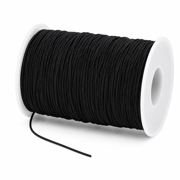 Kawihcie Elastic Cord Stretchy String 1mm Nylon Black 109 Yards