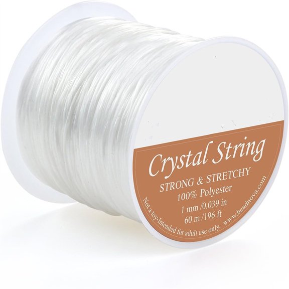 1mm Elastic Stretch Crystal String Cord for Jewelry Making Bracelet Beading Thread 60m/roll (Clear White)