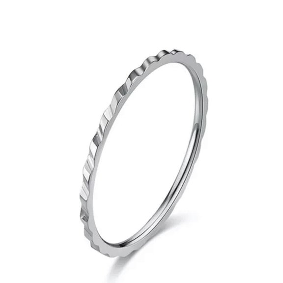 1mm Gold/Rose Gold/Silver Tail Band Women's Jewelry Stainless Steel Ring Sz 5-10