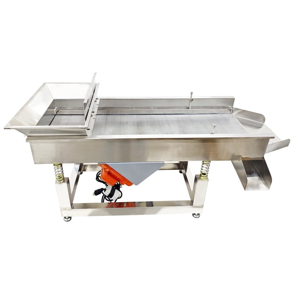 1mm Linear Vibrating Screen Electric Linear Shaker Straight Vibration Screen Sifter 110V Round Hole Screen Double Motor